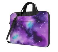 Magic Galaxy Sky Sac à bandoulière pour ordinateur portable Motif galaxie Violet, Noir , 14"/35,6 cm