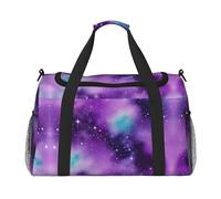 Magic Galaxy Sky Sac de voyage imprimé violet Sac de week-end Sac de gym Sac de nuit Sacs de voyage essentiels pour femmes hommes Sac à bandoulière, Noir , Taille unique