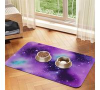 Magic Galaxy Sky Tapis d'alimentation pour chien Motif galaxie Violet