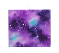 Magic Galaxy Sky Tapis de séchage absorbant résistant à la chaleur réutilisable à séchage rapide Motif galaxie Violet