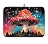 Magic Galaxy Space Tapis égouttoir à vaisselle en microfibre absorbant pour cuisine, cuillère, assiette en verre, 45,7 x 60,9 cm