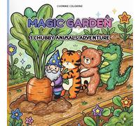 Magic Garden: 3 Chubby Animals Adventure: A Kawaii and Relaxing Fantasy Coloring Book Featuring Cute Tigers, Bears, and Crocodiles