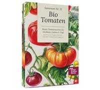 Magic Garden Seeds Boîte de semences de tomates biologiques avec 6 variétés - Tomates historiques colorées pour plate-bande surélevée, pot et jardin - aromatique, résistante aux graines et facile