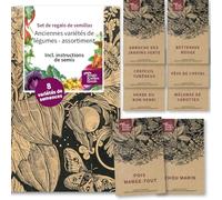 Magic Garden Seeds Coffret de graines légumes historiques 8 variétés | Variétés rares et traditionnelles • Reproductibles • Cadeau haut de gamme pour jardiniers amateurs et autosuffisants