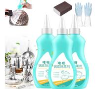 Magic Gel Cleaner for Pots and Pans, Magic Gel Cleaner for Pot Bottom, 1/2/3PCS Black Pot Bottom Cleaning Gel, Cleaner for Bottom of Stainless Steel Pots and Pans with Sponge, Gloves (3 Pcs)