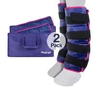 Magic Gel - Pack de Gel de Glace pour Chevaux - Enveloppe Botte Guêtre de Thérapie par le Froid pour Jambe de Cheval - Poche de Glace Géante (Twin Ice Boot)