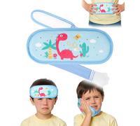 Magic Gel Pack de Glace Enfants & Compresse Chaud/Froid Réutilisable, Sangle Ajustable Tête, Soulagement Fièvre & Maux de Tête, Mal de Dent, Masque Yeux Rafraîchissant, Design Dinosaure