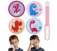 Magic Gel Packs Froids Enfants avec Sangle Réglable, Lot de 4 Mini Poches Gel Dinosaure, Réutilisables, Compresse Chaud/Froid pour Tête, Genou, Coude, Bosses et Ecchymoses