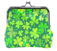 Magic Green Clover Lights Porte-monnaie et pochettes pour femme avec boucle de verrouillage, Lumières de trèfle vert magique, Classique