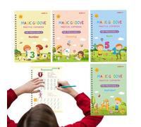 Magic Grooved Practice Copybook - classe de travail réutilisable Grooved Handwriting - Alphabet Tracing Book | Livre de pratiques d'écriture pour les tout-petits | Pratique de l'écriture de 19cm pour