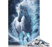 Magic Ice Horse Puzzles 1000 Pièces Cadeau Unique Jeu Éducatif Défi Jouet À De Qualité Supérieure Peinture Art pour Adultes Et Enfants 1000pcs (75x50cm)