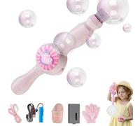 Magic Interactive Fog Bubble Machine with Elastic Smoke Effect - Fun Bubble Blowing Machine Featuring Colorful Lighting, Summer Party Toy Gift (Pink)