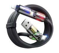 MAGIC JOHN Câble de charge rapide 4 en 1 240 W [2 M] avec puce E-Mark - Câble multi-USB pour iPhone 17/Pro Max, Air, séries 16, 15, 14, 13, 12, MacBook, iPad, Galaxy, noir
