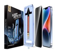 MAGIC JOHN Verre Trempé Anti Espion pour iPhone 13/13 Pro/14/16e/17e | Lot de 2, Facile à Installer, 9H Protection D'écran, Anti-Poussière, Anti-Bulles, Anti-Rayures, Dépoussiérage Automatique