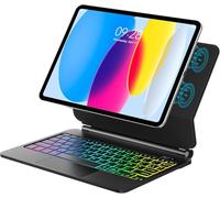 Magic Keyboard pour iPad (A16) 11ème Génération 11" 2025/ iPad 10ème Génération 10.9" 2022, Coque Clavier avec Support Flottant, Rétroéclairage 7 couleurs et Pavé Tactile, Français AZERTY, Noir