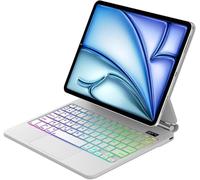Magic Keyboard pour iPad Air 11"(M4 2026, M3 2025, M2 2024)/Air 10.9"(5e/4e Gén) et Pro 11"(2018-2022), Support Flottant et Pavé Tactile Multi-touch, AZERTY Français Clavier avec Rétroéclairées, Blanc