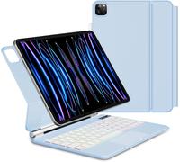 Magic Keyboard Pour Ipad Pro 11"" 4Ème/3Ème/2Ème Génération 2022/2021/2020 Avec Trackpad, Support Magnétique, Clavier Qwertz Bluetooth Pour Ipad Pro 11, Bleu[Z2371]