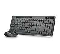 Magic KIT French - Kit Clavier et Souris Silencieux Multifonction Rechargeable, Bluetooth & USB-A, 8 + 12 Touches Multimédia, Résistant aux Éclaboussures, DPI Réglable