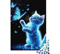 Magic Kitten Jouer Puzzle 1000 Pièces Adultes Animaux Puzzles 1000 Pièces Jeux D'adresse Décor À La Maison 52x38cm/1000pcs