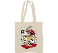Magic Lamp Genie Aladin Sac fourre-tout en coton naturel Motif tapis volant Blanc