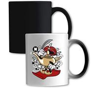 Magic Lamp Genie Aladin Tasse à couleur changeante Motif tapis volant Blanc