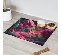 Magic Landscape Forest Tree Tapis d'alimentation pour chat et chien Tapis d'alimentation pour animal domestique Tapis d'alimentation absorbant Nti-Slip Contiennent les déversements Protège les sols