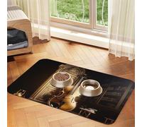 Magic Library Tapis d'alimentation en cuir absorbant pour chien et chat - Imperméable - Pas de taches - Séchage rapide - Antidérapant - 60 x 40 cm