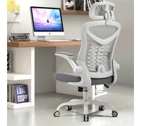 Magic Life Chaise de Bureau, Chaise de Bureau Ergonomique réglable,Coussin d'assise rebondissant, Dossier Haut en Maille Respirante, accoudoirs en 3D, Chaise en Maille pour la Maison