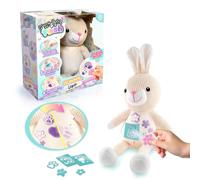 Magic Light Plush - Peluche Lapin pour Enfant de 3ans+ - Utilise la Lampe UV Incluse pour Dessiner sur Son Ventre et Les pochoirs réutilisables pour créer Facilement de Jolis Motifs - AIR 089