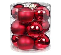 MAGIC Lot de 12 boules de sapin Noël, en verre, 8 cm couleur : bordeaux : sang de bœuf