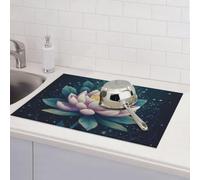 Magic Lotus Tapis de séchage à vaisselle pour comptoir de cuisine en microfibre absorbant réversible lavable 45,7 x 61 cm pour la décoration de la maison, de la cuisine, de la salle à manger, du