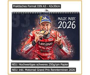 Magic Marc Calendrier 2026, MotoGP, Calendrier mural - M. Marquez