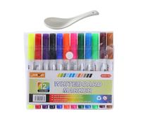 Magic Marker CADOUET Stylo Magique Enfant 12 Couleurs, Marqueur Écologique à L'eau, Peinture Facile à Nettoyer, Jouet Educatif pour Dessin sur Tableau Blanc avec Cuillère