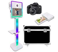 Magic Mirror Photo Booth Cabine Photo DSLR à écran Tactile 15,6 Pouces avec Appareil Photo, imprimante et éclairage RVB pour Mariages, fêtes et événements