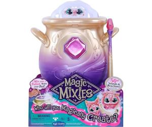 Magic Mixies Chaudron Magique avec Brume et Peluche Interactive Rose de 20 cm, 14651, Multicolore
