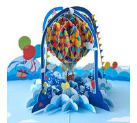 Magic Moments® Carte 3D Pop-Up Ballon de Haut Vol - Carte d'Anniversaire Originale Personnalisée pour Enfants - Carte de Bon Rétablissement - Enveloppe Magique Inclus