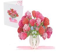 Magic Moments® Carte Pop Up Bouquet de Fleurs 3D - Carte Anniversaire Femme Fille - Cartes Mariage Félicitation Originale - Cartes de Vœux 3D avec Enveloppe