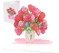 Magic Moments® Carte pop-up Bouquet de Fleurs - Carte Saint Valentin - Grande Carte Anniversaire Femme, Fille - Carte Cadeau 3D avec Enveloppe