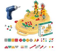 Magic Montessori Play Toolbox with Drill Creativity Tool Box Building (Yellow)