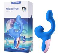 Magic Motion Magic Ponder - vibromasseur rabbit 2 en 1 - silicone bleu