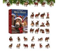 Maģic Mule Christmas adventsCalendar 2026, 24-Day Holiday Countdown with | 24 Animal-Themed Flat Ornaments for Daily Discovery, Lightweight and Acrylic Material for Long-Term Display