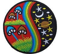 Magic Mushroom Patch brodée arc-en-ciel étoile Lune Planet Sew/Iron on badge