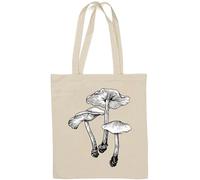 Magic Mushrooms Sac fourre-tout en coton naturel Motif champignons psychédéliques Blanc