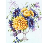 Magic needle 215-304 ZW Zweigart Edition Kit de broderie au point de croix avec motif compté Motif bouquet d'été Multicolore 20 x 23 cm