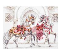 Magic needle 220-424 ZW Zweigart Edition Kit de broderie au point de croix avec motif compté Motif chevaux royaux en coton Multicolore 40 x 31 cm