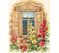 Magic Needle 74-02 ZW Zweigart Edition Kit de point de croix avec motif compté Motif fenêtre Multicolore 16 x 20 cm