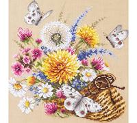 Magic Needle Fleurs de pré Kit de Broderie au Point de Croix compté Zweigart Edition, Coton, Multicolore, 25x25cm