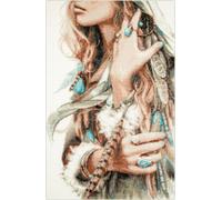 Magic Needle Kit de broderie au point de croix "Boho-Girl", motif à compter, 27x43cm
