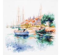 Magic Needle Kit de broderie au point de croix "Le port tranquille", motif à compter, 26x26cm