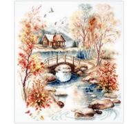 Magic Needle Kit de broderie au point de croix Motif aquarelle d'automne Multicolore
